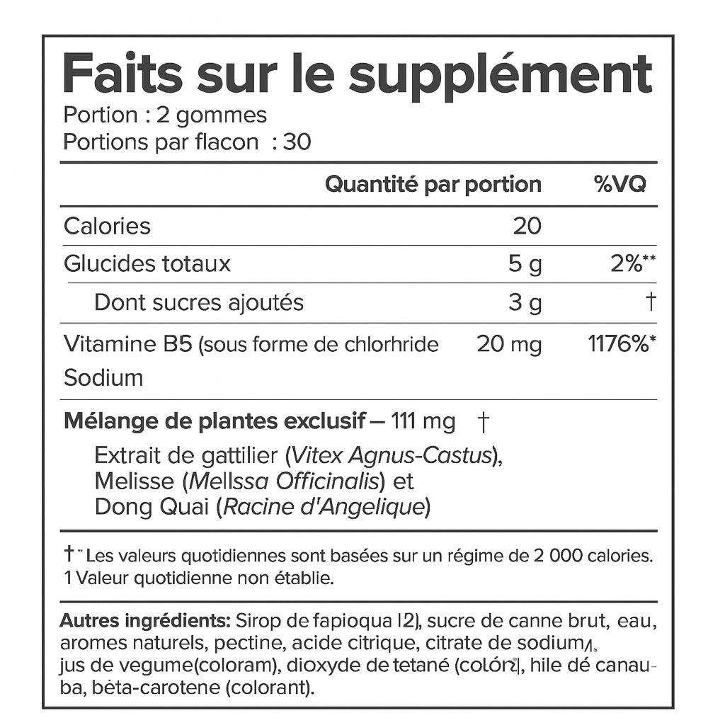 Gummies PMS pour les Crampes, les Ballonnements et l'Équilibre de l'Humeur